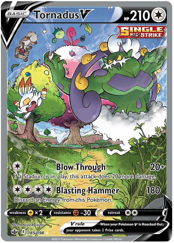 Tornadus V (185/198) [Sword & Shield: Chilling Reign] - Pokémon