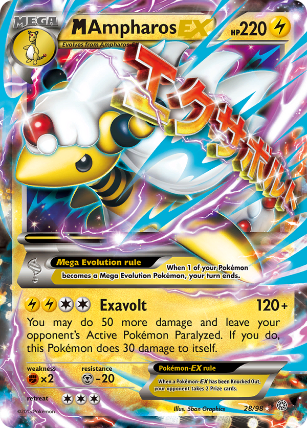 M Ampharos EX (28/98) [XY: Ancient Origins] - Pokémon