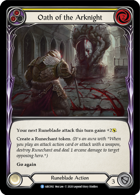 Oath of the Arknight (Yellow) [ARC092] Unlimited Rainbow Foil