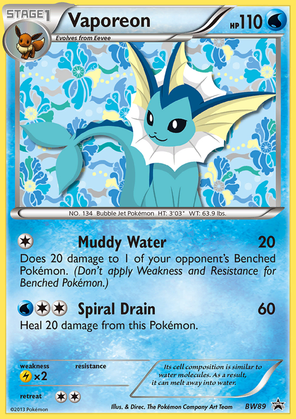 Vaporeon (BW89) [Black & White: Black Star Promos] - Pokémon