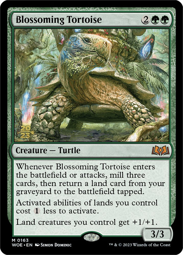 Blossoming Tortoise [Wilds of Eldraine Prerelease Promos] - Magic: The Gathering