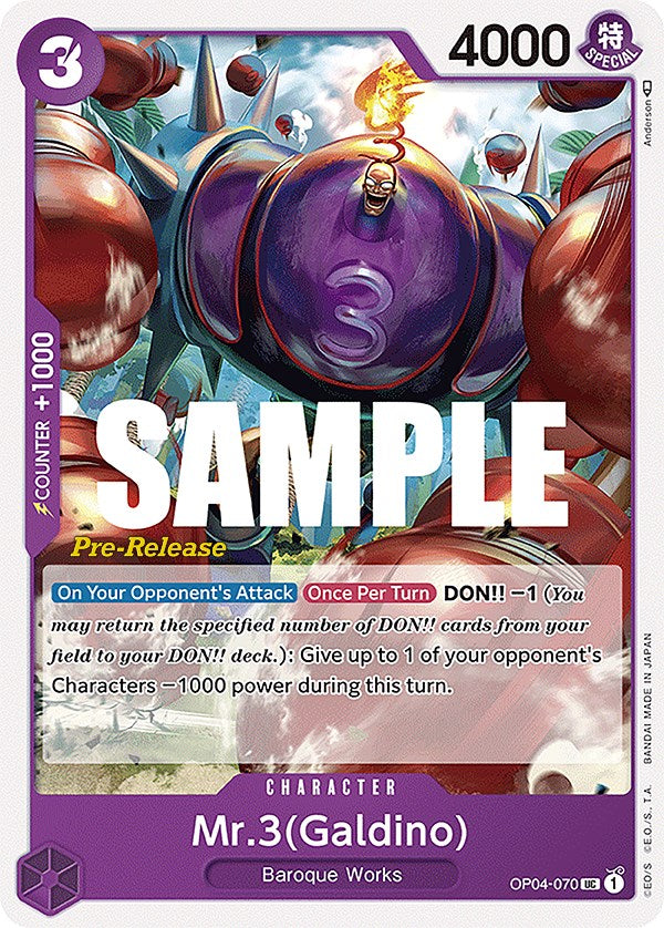 Mr.3(Galdino) [Kingdoms of Intrigue Pre-Release Cards] - Bandai