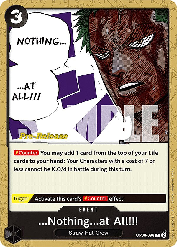 ...Nothing...at All!!! [Wings of the Captain Pre-Release Cards] - Bandai