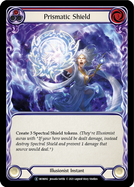 Prismatic Shield (Red) (Rainbow Foil) [U-MON092-RF] Unlimited Rainbow Foil