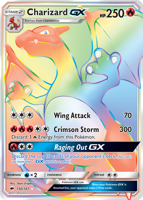 Charizard GX (Secret) [SM - Burning Shadows] - GRADED - PSA 9 - Pokémon