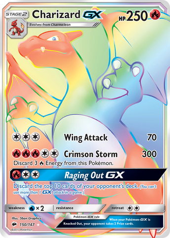 Charizard GX (Secret) [SM - Burning Shadows] - GRADED - PSA 9