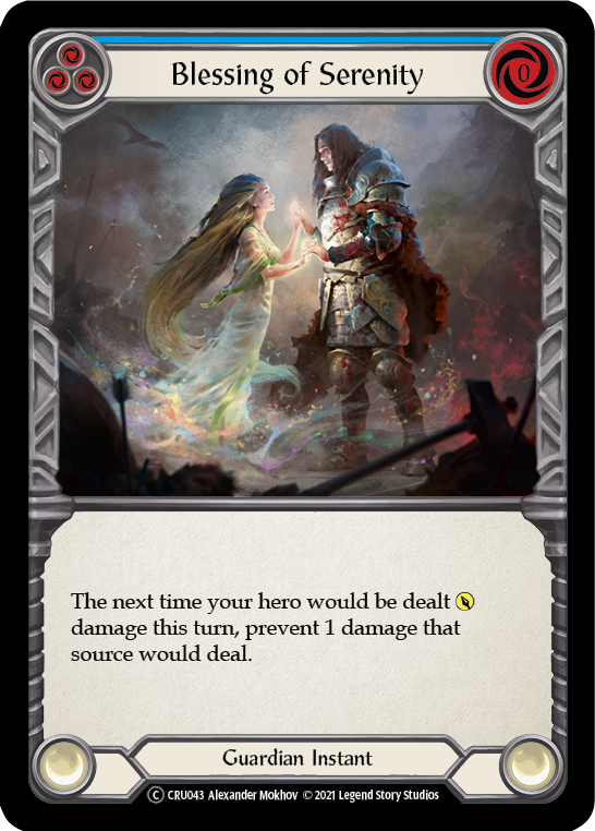 Blessing of Serenity (Blue) (Rainbow Foil) [CRU043-RF] Unlimited Rainbow Foil - Flesh And Blood
