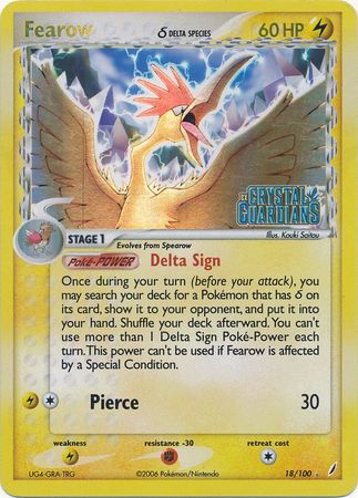 Fearow (18/100) (Delta Species) (Stamped) [EX: Crystal Guardians] - Pokémon