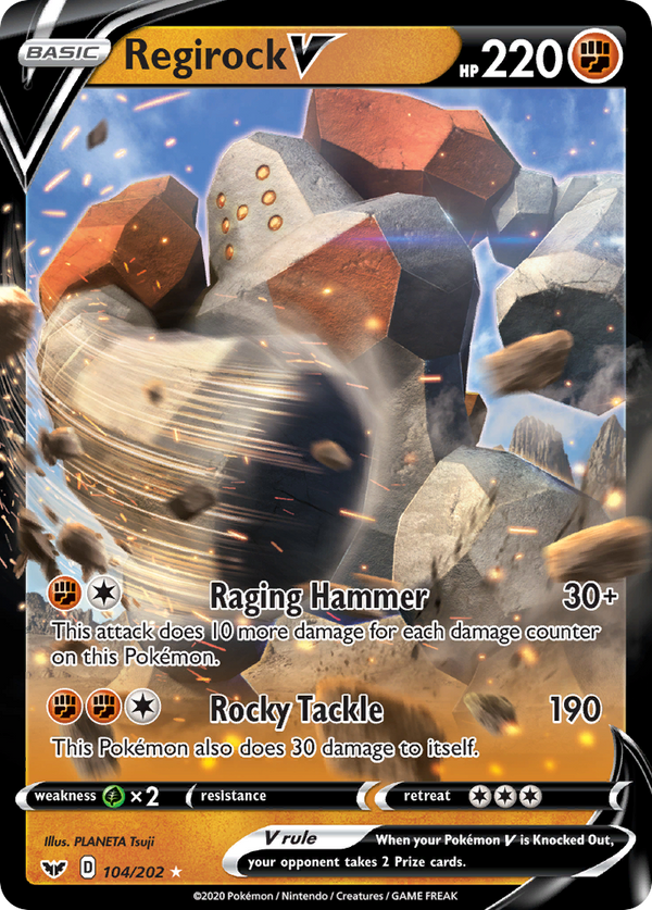 Regirock V (104/202) [Sword & Shield: Base Set] - Pokémon