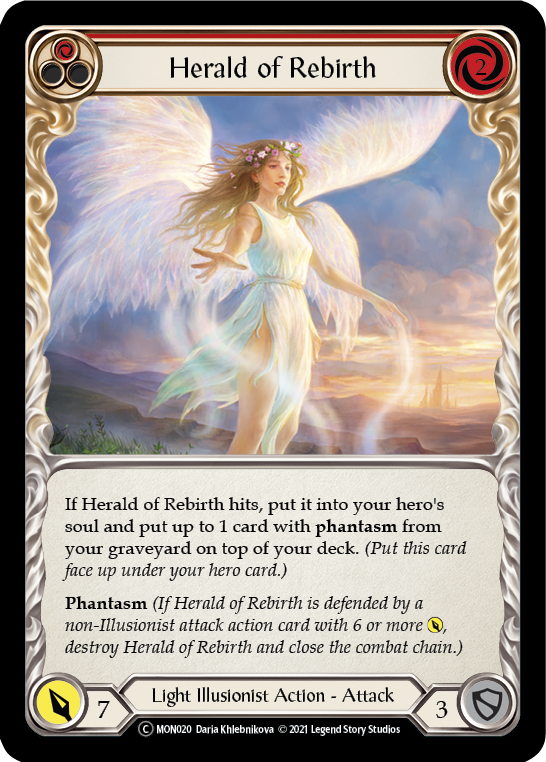 Herald of Rebirth (Red) (Rainbow Foil) [U-MON020-RF] Unlimited Rainbow Foil