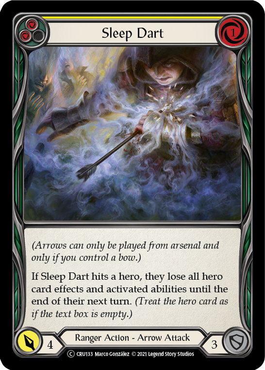 Sleep Dart (Yellow) (Rainbow Foil) [CRU133-RF] Unlimited Rainbow Foil