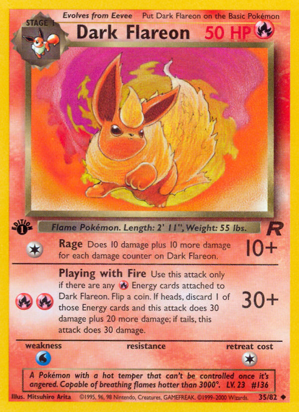 Dark Flareon (35/82) [Team Rocket 1st Edition] - Pokémon