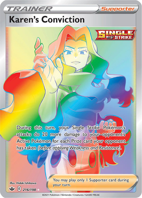 Karen's Conviction (216/198) [Sword & Shield: Chilling Reign] - Pokémon