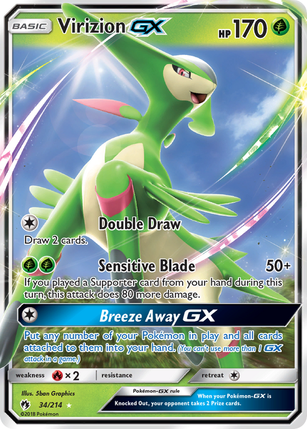 Virizion GX (34/214) [Sun & Moon: Lost Thunder] - Pokémon