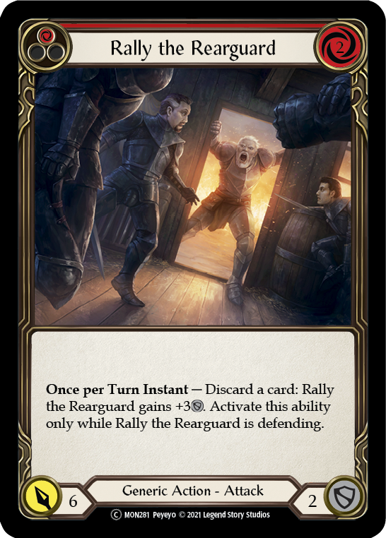 Rally the Rearguard (Red) (Rainbow Foil) [U-MON281-RF] Unlimited Rainbow Foil