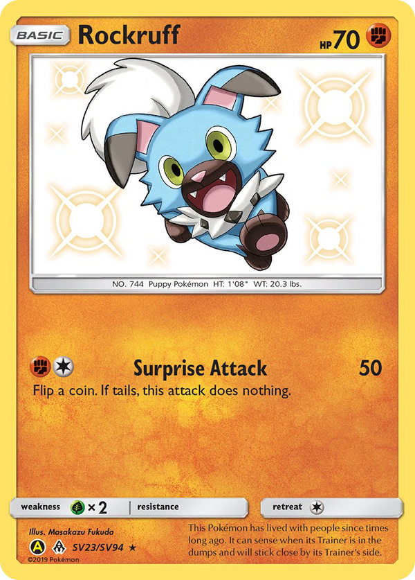 Rockruff (SV23/SV94) [Sun & Moon: Hidden Fates - Shiny Vault] - Pokémon