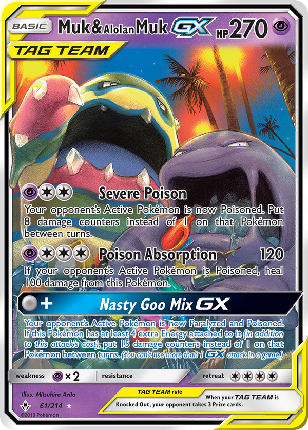 Muk & Alolan Muk GX (61/214) [Sun & Moon: Unbroken Bonds] - Pokémon