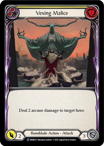 Vexing Malice (Yellow) (Rainbow Foil) [U-MON233-RF] Unlimited Rainbow Foil