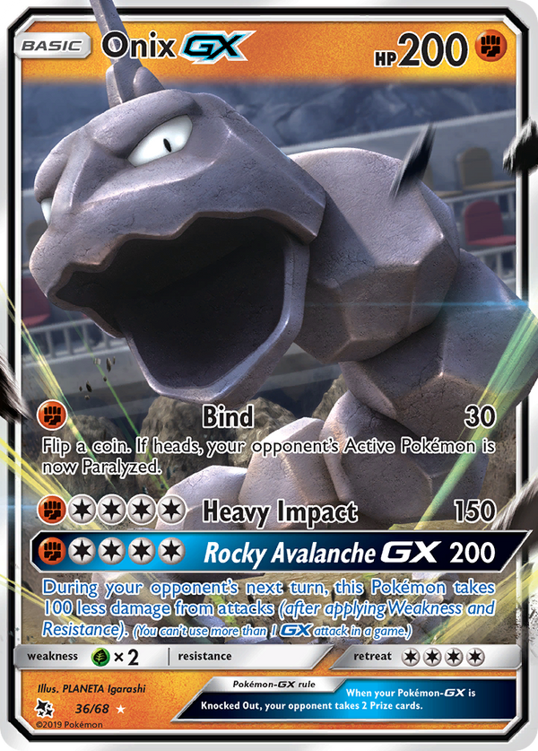 Onix GX (36/68) [Sun & Moon: Hidden Fates] - Pokémon