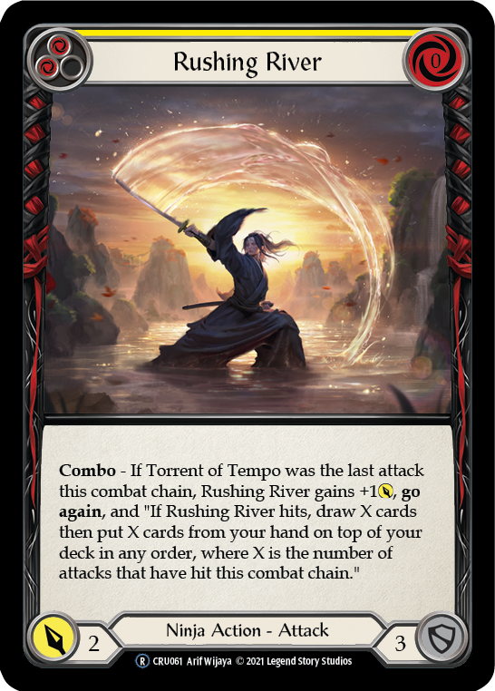 Rushing River (Yellow) (Rainbow Foil) [CRU061-RF] Unlimited Rainbow Foil