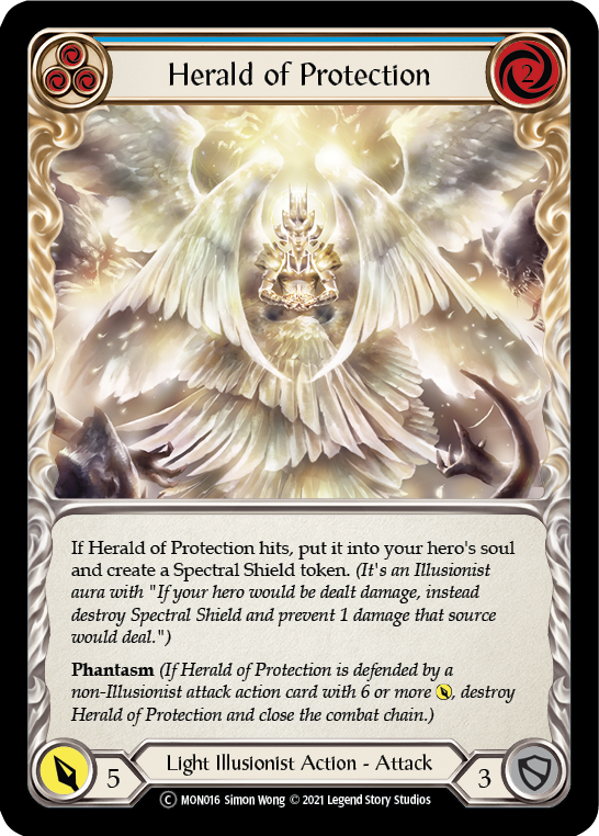 Herald of Protection (Blue) (Rainbow Foil) [U-MON016-RF] Unlimited Rainbow Foil