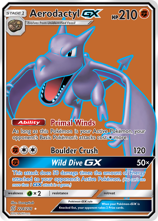 Aerodactyl GX (224/236) [Sun & Moon: Unified Minds] - Pokémon