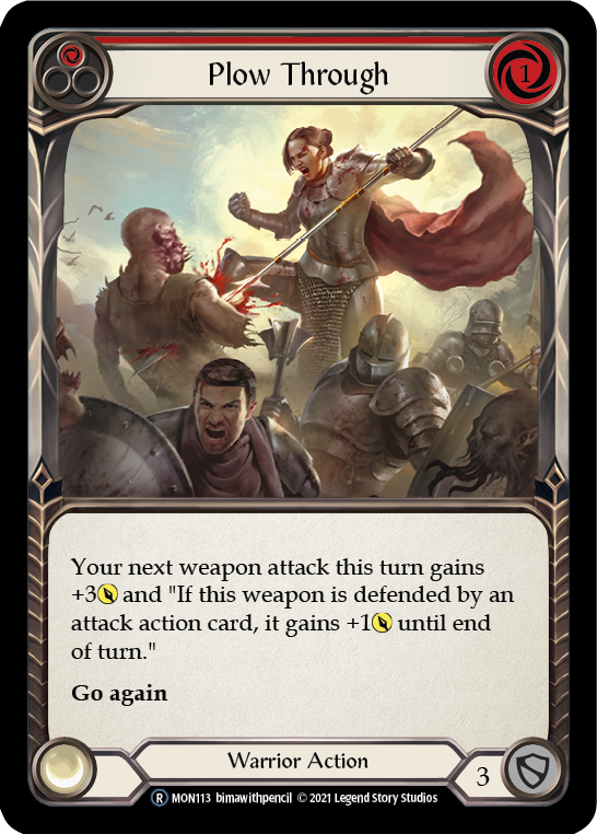 Plow Through (Red) (Rainbow Foil) [U-MON113-RF] Unlimited Rainbow Foil