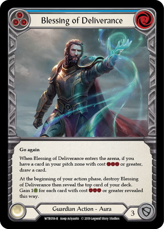 Blessing of Deliverance (Blue) [WTR056-R] Alpha Print Rainbow Foil - Flesh And Blood