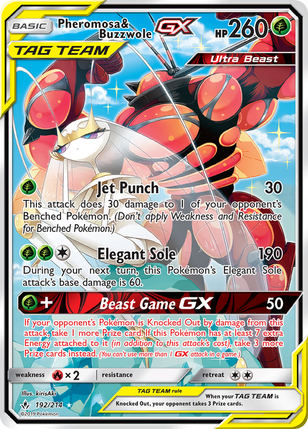 Pheromosa & Buzzwole GX (192/214) [Sun & Moon: Unbroken Bonds] - Pokémon