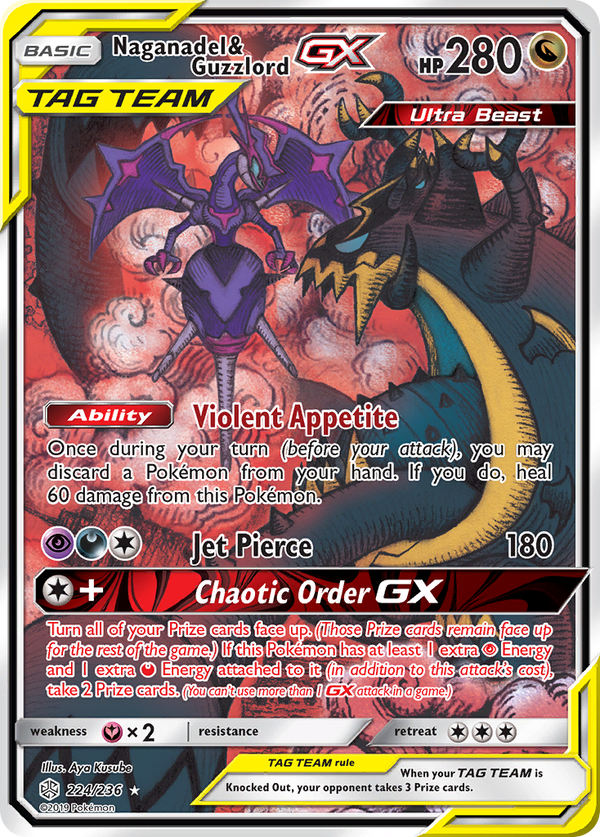 Naganadel & Guzzlord GX (224/236) [Sun & Moon: Cosmic Eclipse] - Pokémon