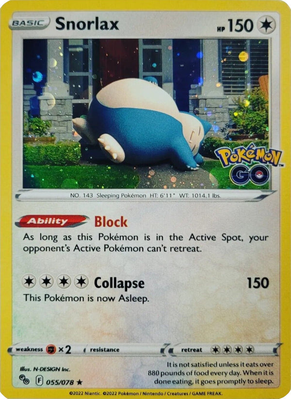 Snorlax (055/078) (Cosmos Holo) [Pokémon GO] - Pokémon