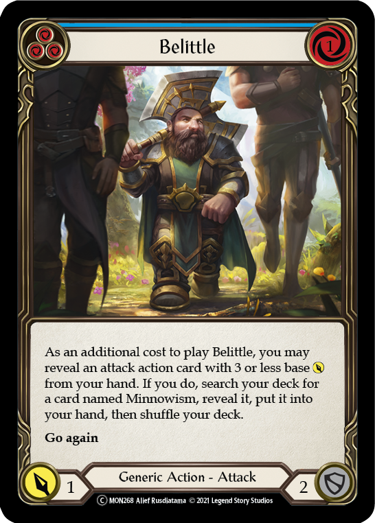 Belittle (Blue) (Rainbow Foil) [U-MON268-RF] Unlimited Rainbow Foil