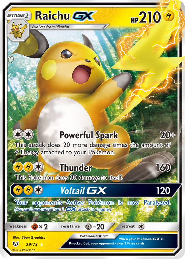 Raichu GX (29/73) [Sun & Moon: Shining Legends] - Pokémon