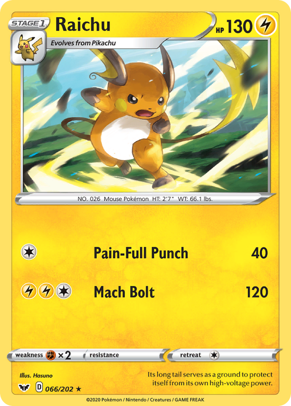 Raichu (066/202) [Sword & Shield: Base Set] - Pokémon