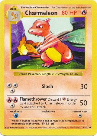Charmeleon (24/102) [Base Set Shadowless Unlimited] - Pokémon