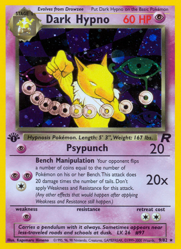 Dark Hypno (9/82) [Team Rocket 1st Edition] - Pokémon