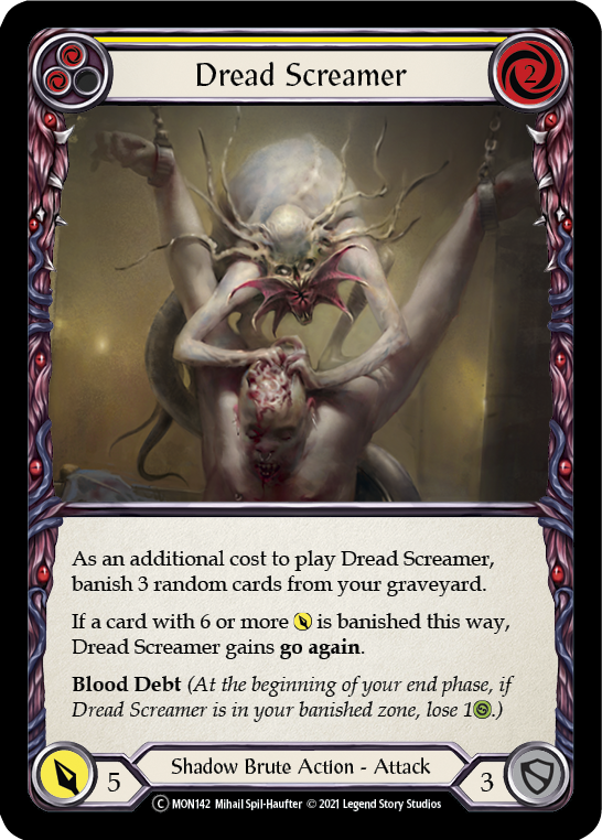 Dread Screamer (Yellow) (Rainbow Foil) [U-MON142-RF] Unlimited Rainbow Foil