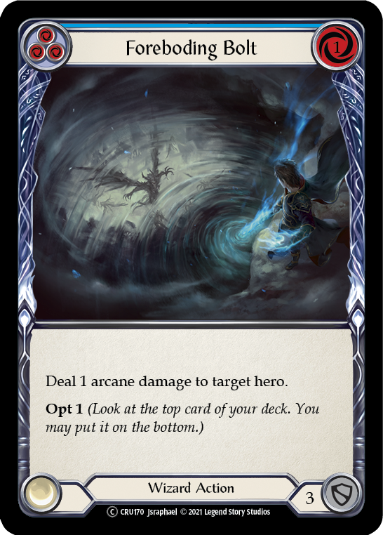 Foreboding Bolt (Blue) (Rainbow Foil) [CRU170-RF] Unlimited Rainbow Foil