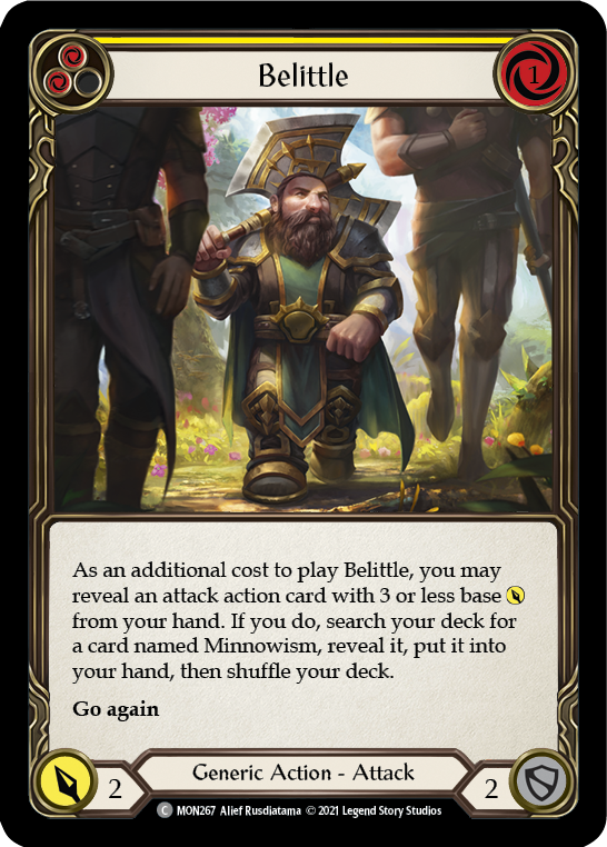 Belittle (Yellow) (Rainbow Foil) [MON267-RF] 1st Edition Rainbow Foil