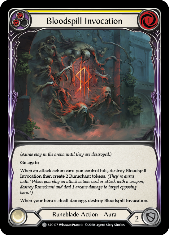 Bloodspill Invocation (Yellow) [ARC107] Unlimited Rainbow Foil - Flesh And Blood