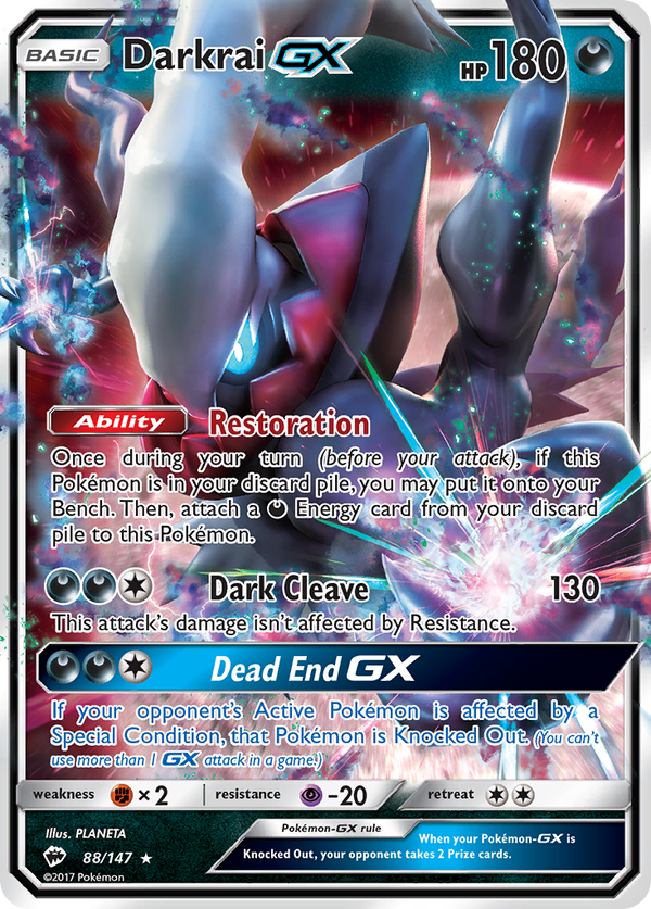 Darkrai GX (88/147) [Sun & Moon: Burning Shadows] - Pokémon