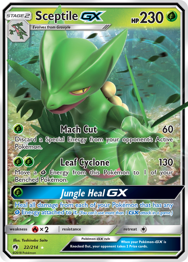 Sceptile GX (22/214) [Sun & Moon: Lost Thunder] - Pokémon
