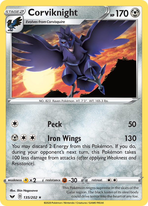 Corviknight (135/202) [Sword & Shield: Base Set] - Pokémon