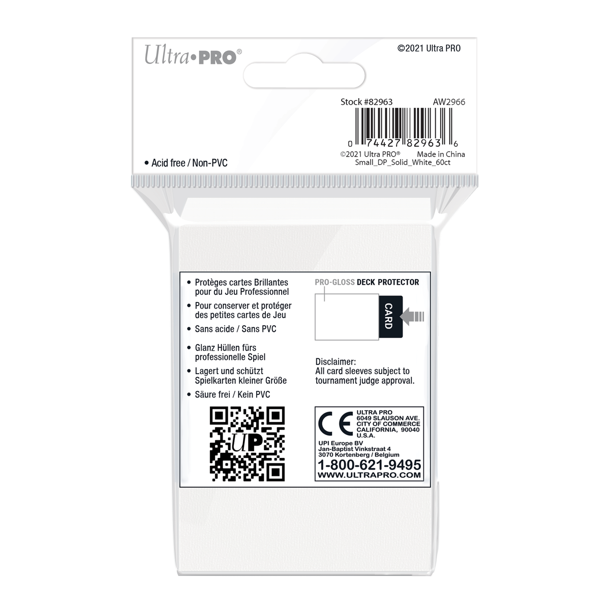 Ultra PRO: Small 60ct Sleeves - PRO-Gloss (White)