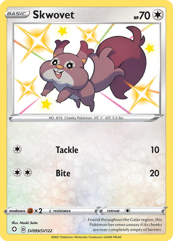 Skwovet (SV099/SV122) [Sword & Shield: Shining Fates] - Pokémon