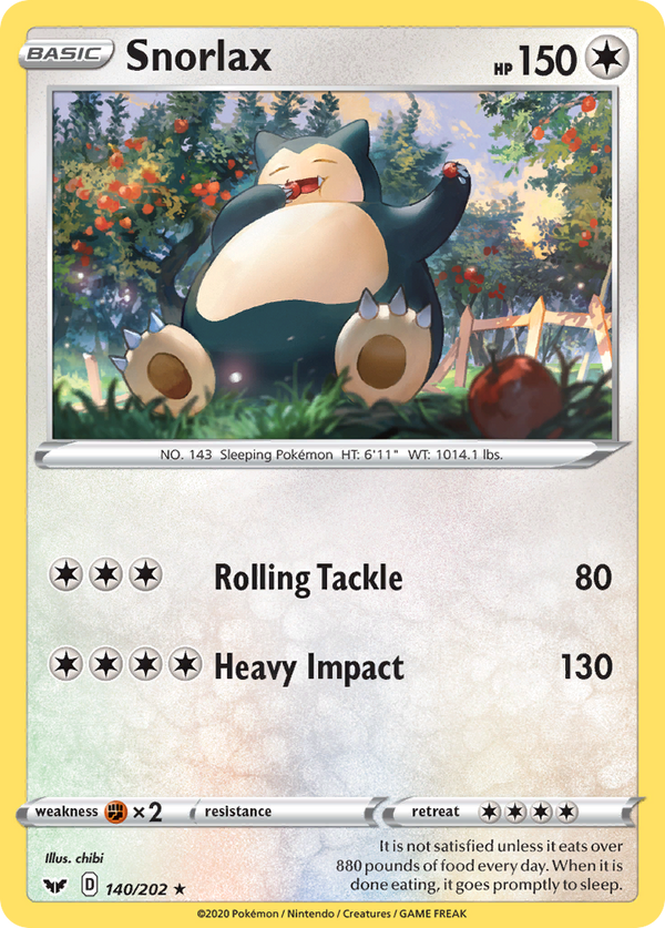 Snorlax (140/202) [Sword & Shield: Base Set] - Pokémon