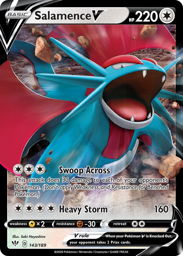 Salamence V (143/189) [Sword & Shield: Darkness Ablaze] - Pokémon