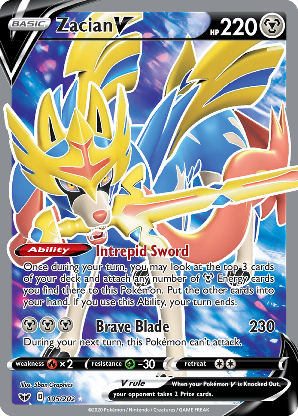 Zacian V (195/202) [Sword & Shield: Base Set] - Pokémon