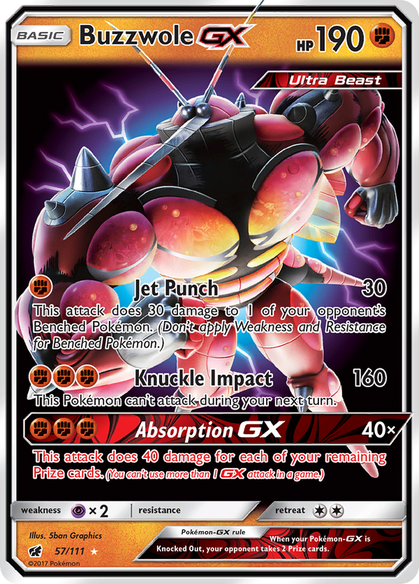 Buzzwole GX (57/111) [Sun & Moon: Crimson Invasion] - Pokémon